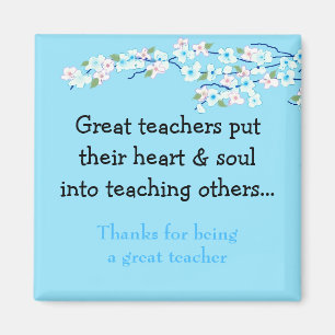 Blossom Teacher Saying Magnet