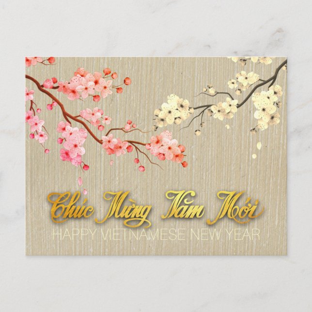 Blossom Tet Hoa Anh Dao Vietnamese New Year HP2 Holiday Postcard (Front)