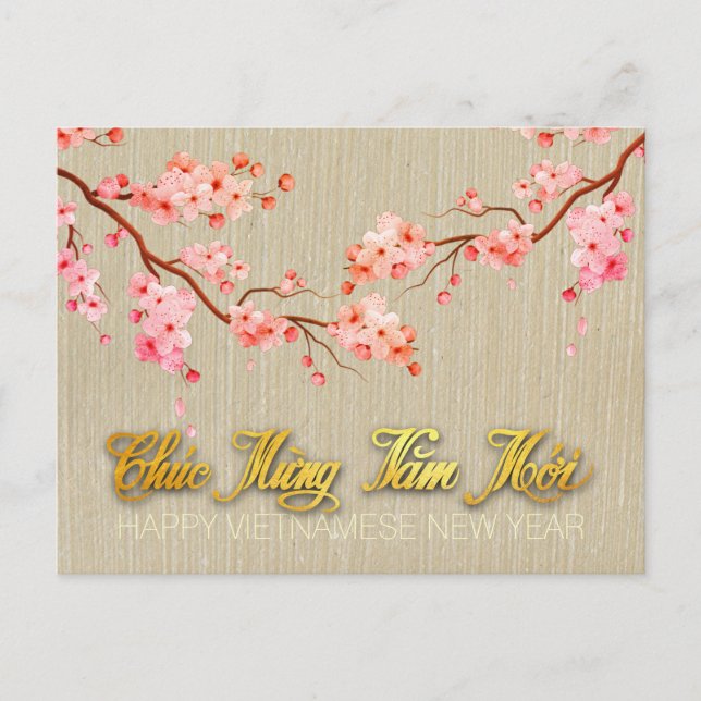 Blossom Tet Hoa Anh Dao Vietnamese New Year HP2a Holiday Postcard (Front)