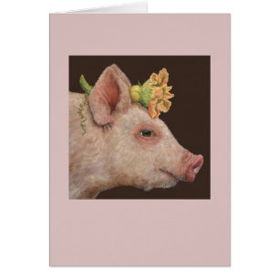 Blossom the piglet card