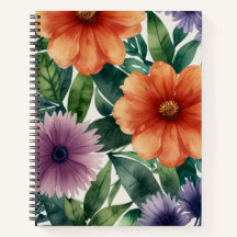 Blossom-Themed Spiral Notebook