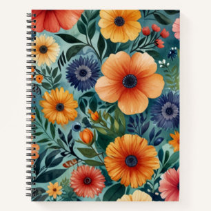Blossom-Themed Spiral Notebook