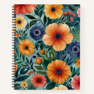 Blossom-Themed Spiral Notebook