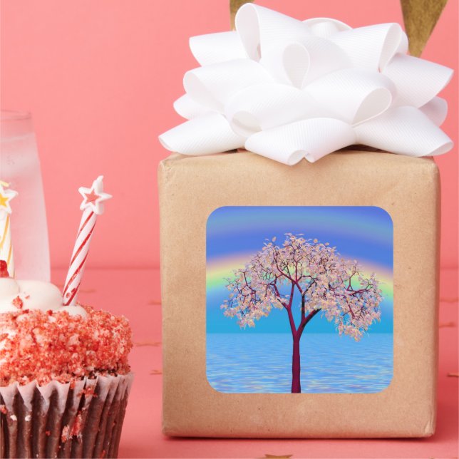 Blossom Tree Square Sticker (Party)