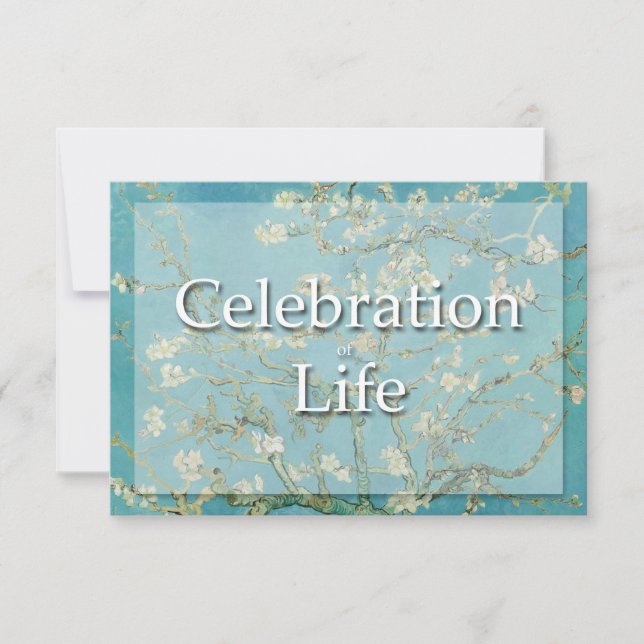 Blossom Van Gogh Celebration Funeral Announcement (Front)