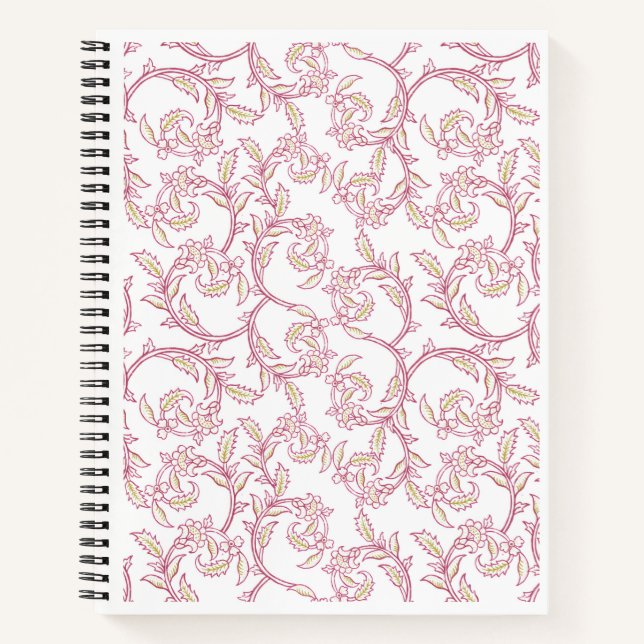 "Blossom Vine" Elegant Floral Pattern Stationery Notebook (Front)