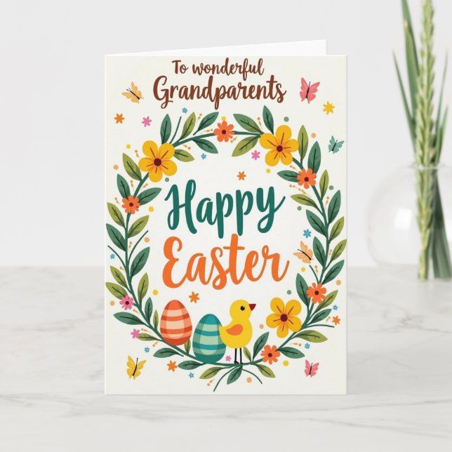 Blossom Wreath Easter Card (Front)