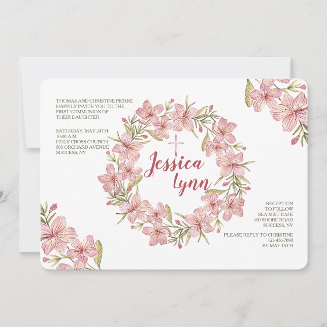 Blossom Wreath Invitation (Front)