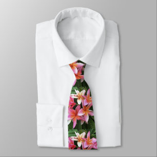 Blossom Wreath Of Pale Pink Frangipani Tie