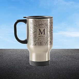 Blossom Your Day: Personalised Floral Travel Mug