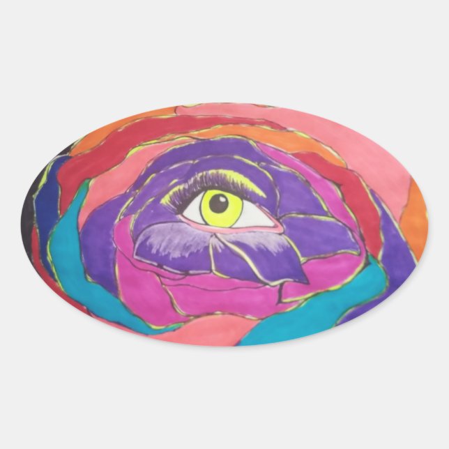 Blossomed Excellence  Oval Sticker (Front)