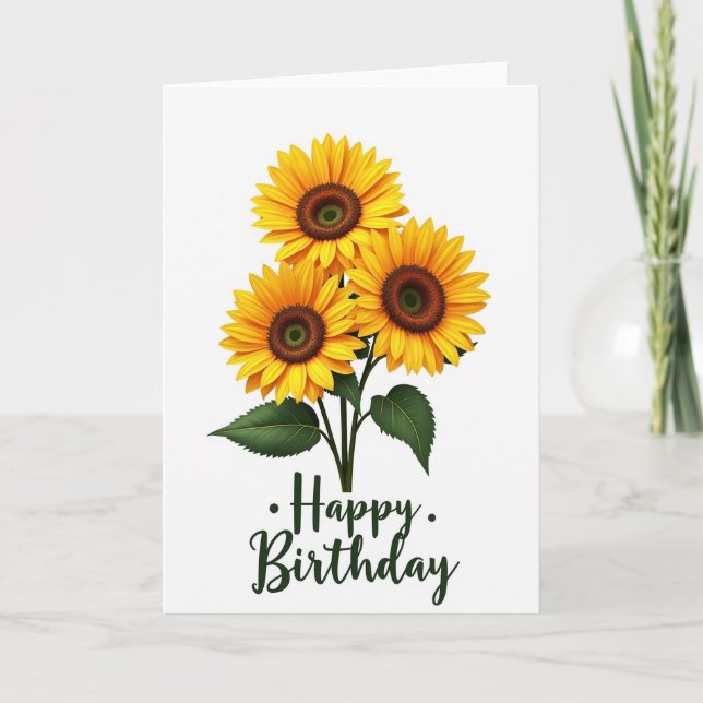 Blossomed Trio Birthday Card (Front)