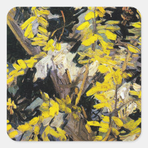Blossoming Acacia Branches (1890) Vincent Van Gogh Square Sticker