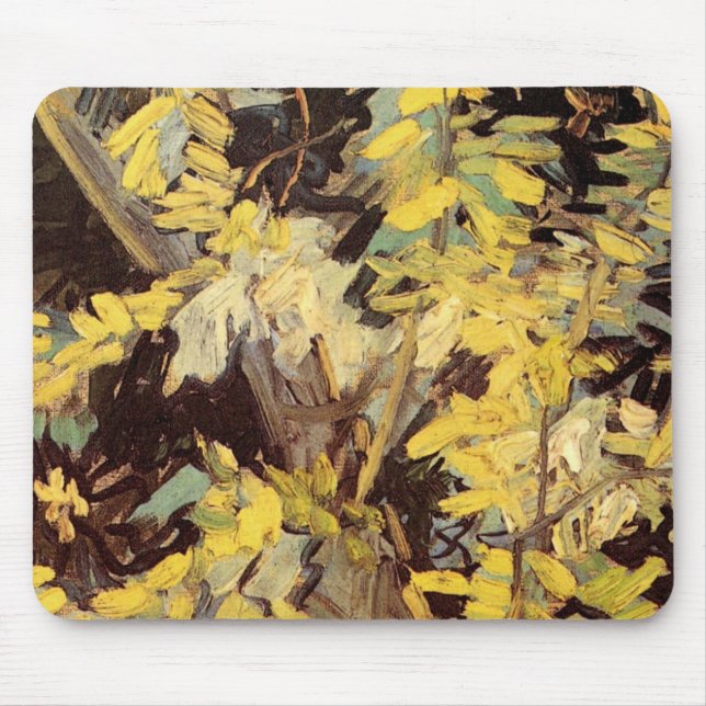 Blossoming Acacia Branches by Vincent van Gogh Mouse Pad (Front)