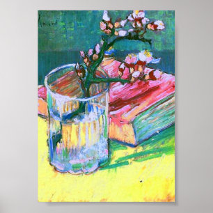 Blossoming Almond Branch Glass Book Van Gogh Fine Poster
