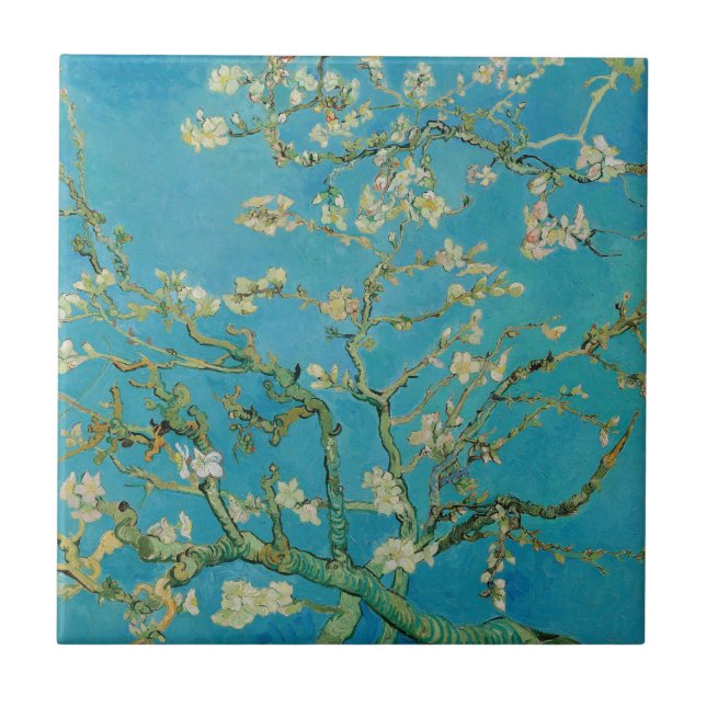 Blossoming Almond Tree by Van Gogh Tile (Front)