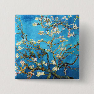 Blossoming Almond Tree Van Gogh Fine Art 15 Cm Square Badge