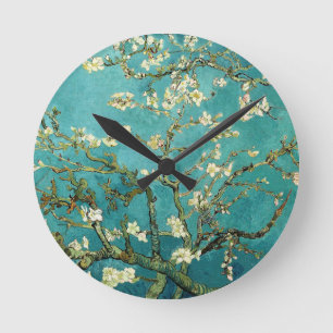 Blossoming Almond Tree Vintage Floral Van Gogh Round Clock