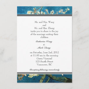 Blossoming Almond Tree wedding invitation. Invitation