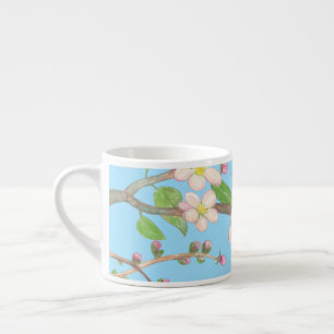 Blossoming Apple Tree Branch Sky Blue Espresso Cup