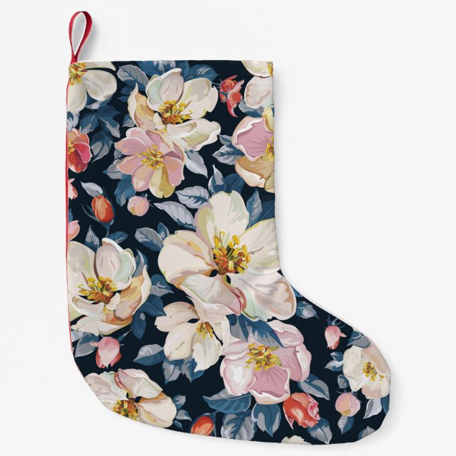Blossoming Apple Tree Elegance Pattern Small Christmas Stocking (Front)