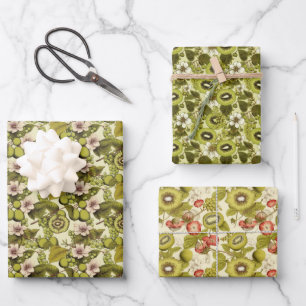 Blossoming Berries Collection: Kiwi Berry  Wrapping Paper Sheet
