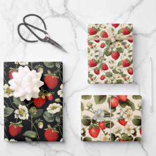 Blossoming Berries Collection: Strawberry Senses Wrapping Paper Sheet