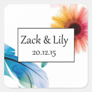 Blossoming Bloom Wedding Sticker