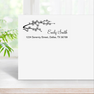 Blossoming Branch Address Rubber Stamp