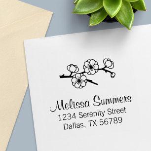 Blossoming Branch Address Self-inking Stamp