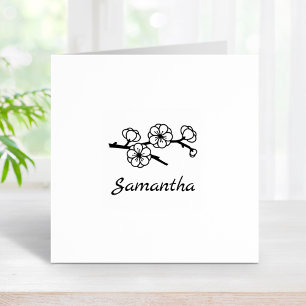 Blossoming Branch Custom Name 1x1 Rubber Stamp