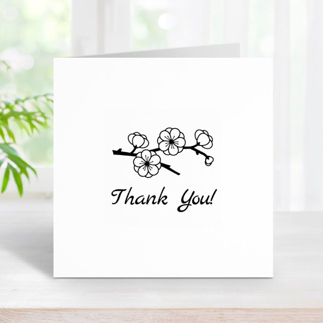 Blossoming Branch Thank You 1x1 Rubber Stamp (Creator Uploaded)