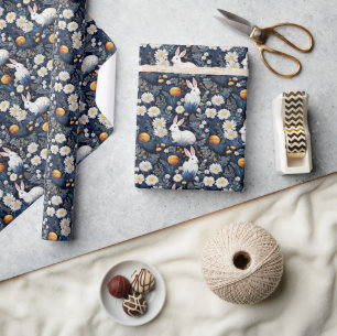 Blossoming Bunnies Easter Pattern Wrapping Paper