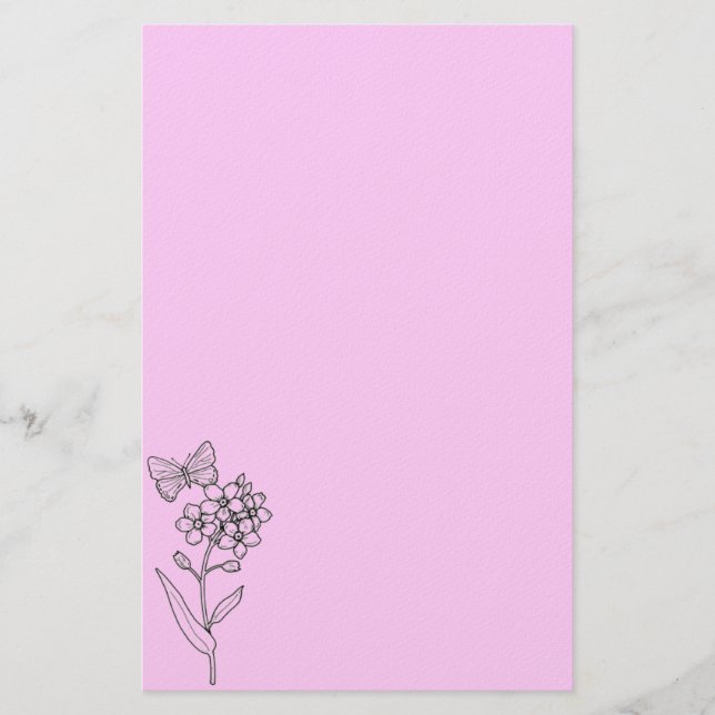 Blossoming Butterfly Stationery (Front)