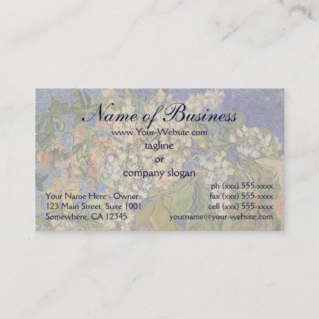 Blossoming Chestnut Branches by Vincent van Gogh Business Card (Front)