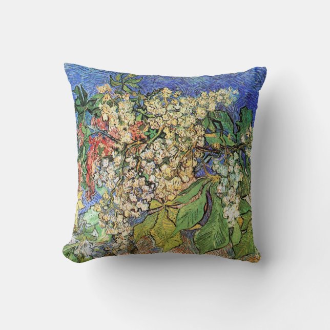 Blossoming Chestnut Branches by Vincent van Gogh Cushion (Front)