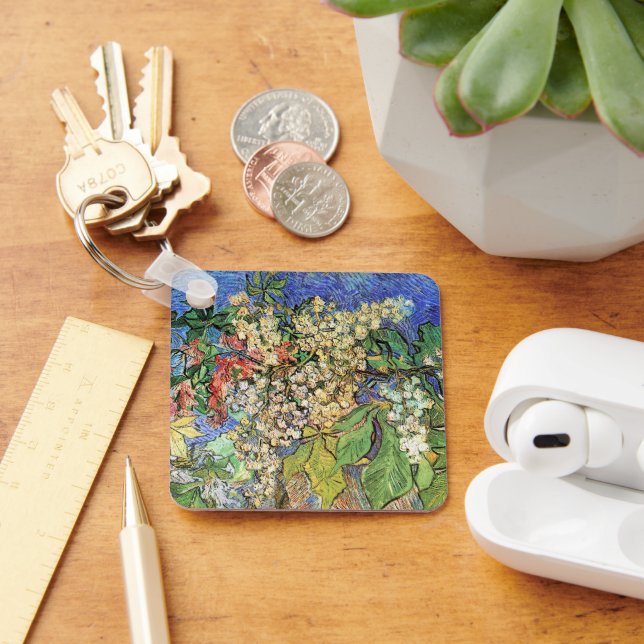 Blossoming Chestnut Branches by Vincent van Gogh Key Ring (Desk)