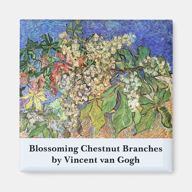 Blossoming Chestnut Branches by Vincent van Gogh Magnet (Front)