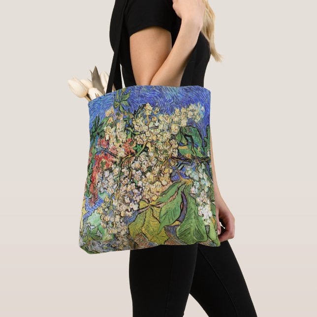 Blossoming Chestnut Branches by Vincent van Gogh Tote Bag (Close Up)