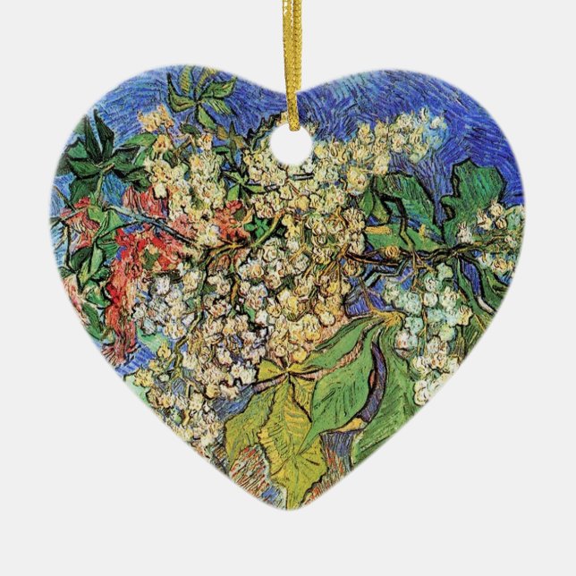 Blossoming Chestnut Branches  Vincent van Gogh. Ceramic Tree Decoration (Front)