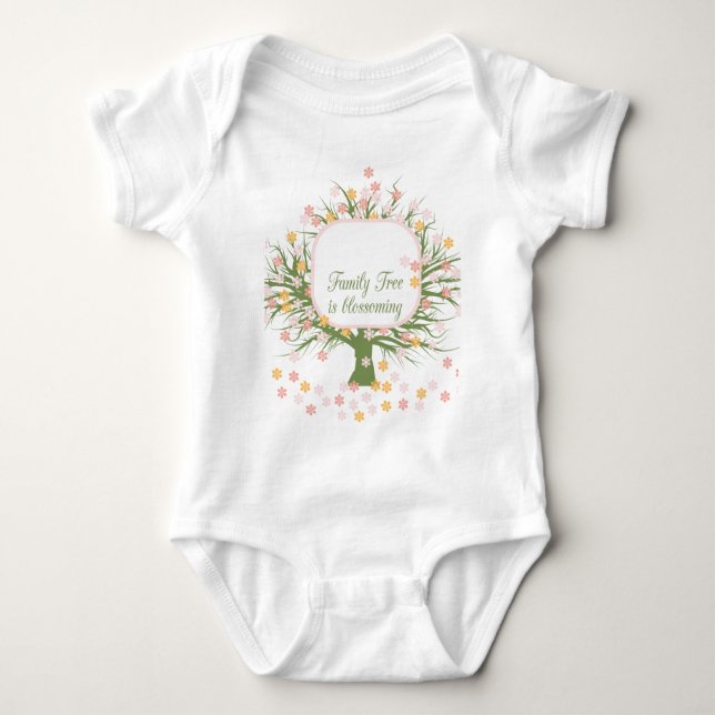 Blossoming Family Tree Baby Bodysuit (Front)