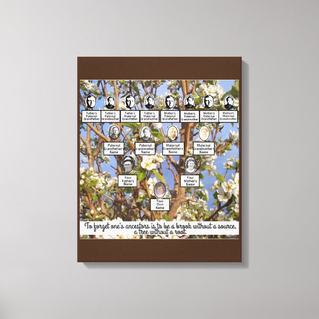 Blossoming Family Tree Four Generations Canvas Art (Front)