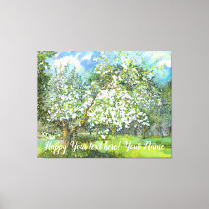 Blossoming garden  painting  watercolor  canvas print