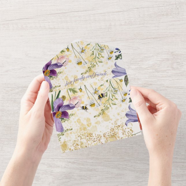 Blossoming Harmony: Spring Serenade Wedding  All In One Invitation (Opening)