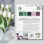 Blossoming Identity: Florist Brand Mood Board Card<br><div class="desc">The Blossoming Identity: Florist Brand Mood Board Card holds the following Brand Identity Elements: A custom logo on the left showcases your easy recognisable symbol while to the right a QR code can lead to the more detailed Brand Style Guide. Brand Colours: Brunswick green and white as primary colours, symbolising...</div>