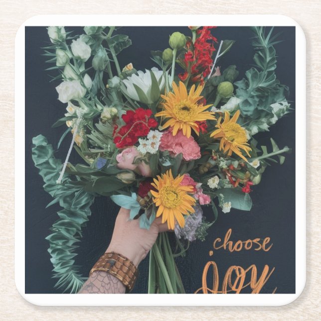 Blossoming Joy: A Paper Coaster Design Celebrating (Front)