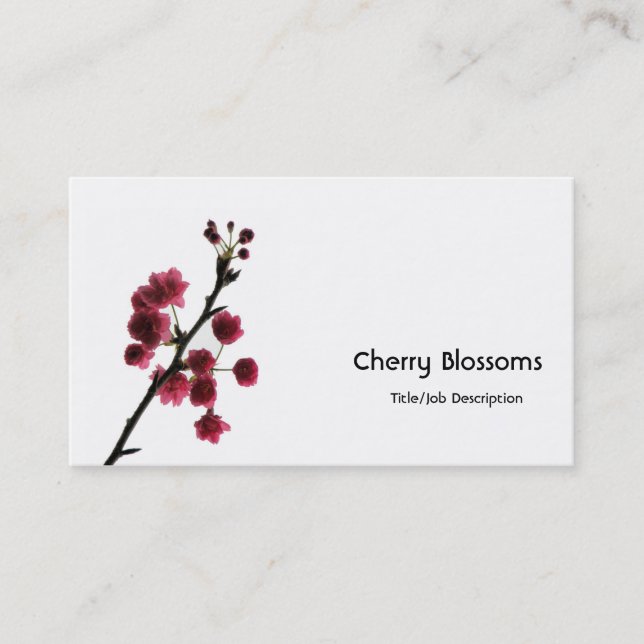 Blossoming Joy/Red Sakura Business Card (Front)