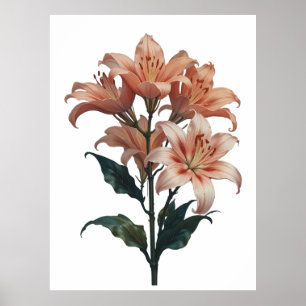 Blossoming Lilies in Harmonious Elegance Poster