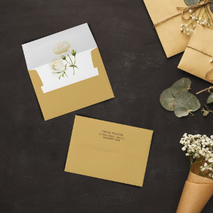 Blossoming Love with White Rose Bridal Shower Envelope