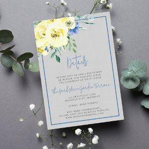 Blossoming Love Yellow and Blue Floral Enclosure Card